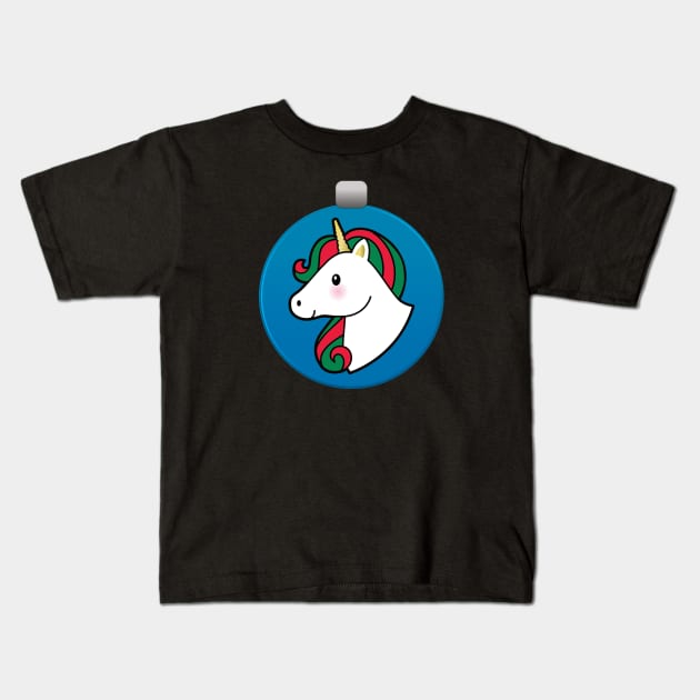 Unicorn Christmas Ornament Kids T-Shirt by DPattonPD